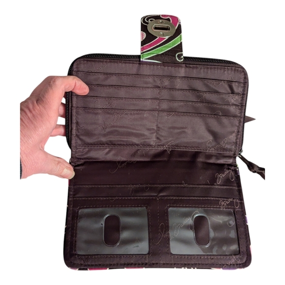 Vera Bradley Turn Lock Wallet clutch Purple Punch - Picture 3 of 8